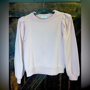 PAPERCRANE brand sweatshirt, baby pink, AXS, pleated sleeve